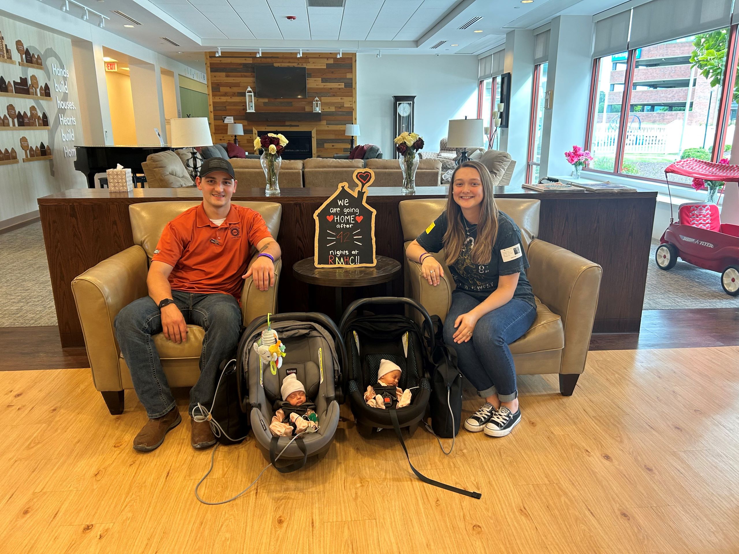 The Brockman family going home after 42 nights at RMHC of Northwest Ohio.